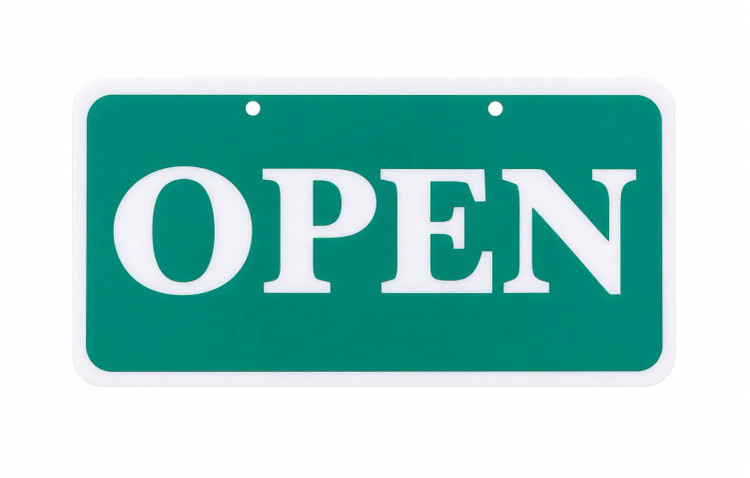 تابلو باز و بست سبز و قرمز دو رو طرح لاتین open / close
