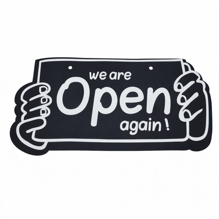 تابلو open / close طرح دست حکاکی دو رو لاتین باز و بست