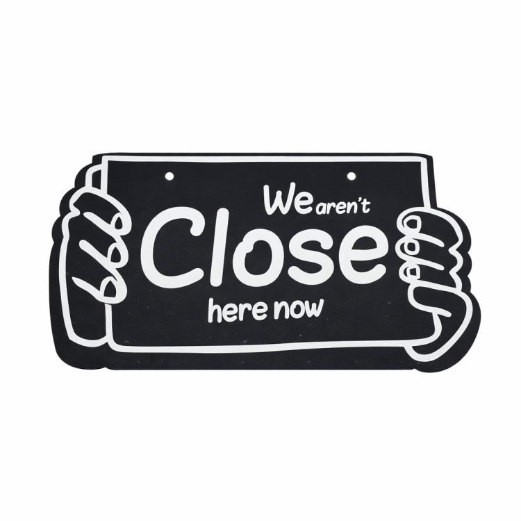 تابلو open / close طرح دست حکاکی دو رو لاتین باز و بست