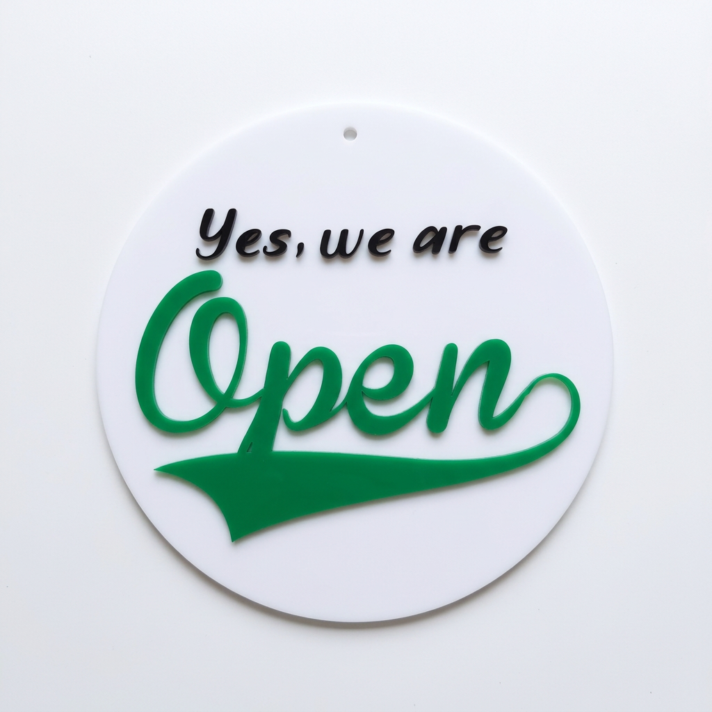 تابلو open / closed  باز و بست حروف برجسته مدل دایره